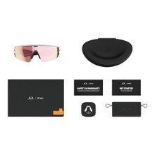 Okulary przeciwsłoneczne Oakley Meta Vanguard 800108 (kolor szkła: Prizm Brązowy) białe - 1 para okularów z twardym etui.